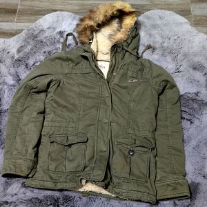Vinatge Hollister Green Fur Jacket